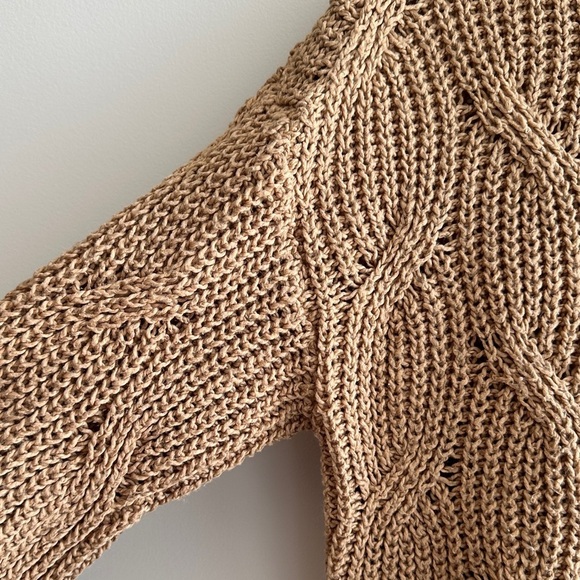 American Eagle Outfitters Tan Mockneck Knit Sweater, Size Small - Picture 8 of 16